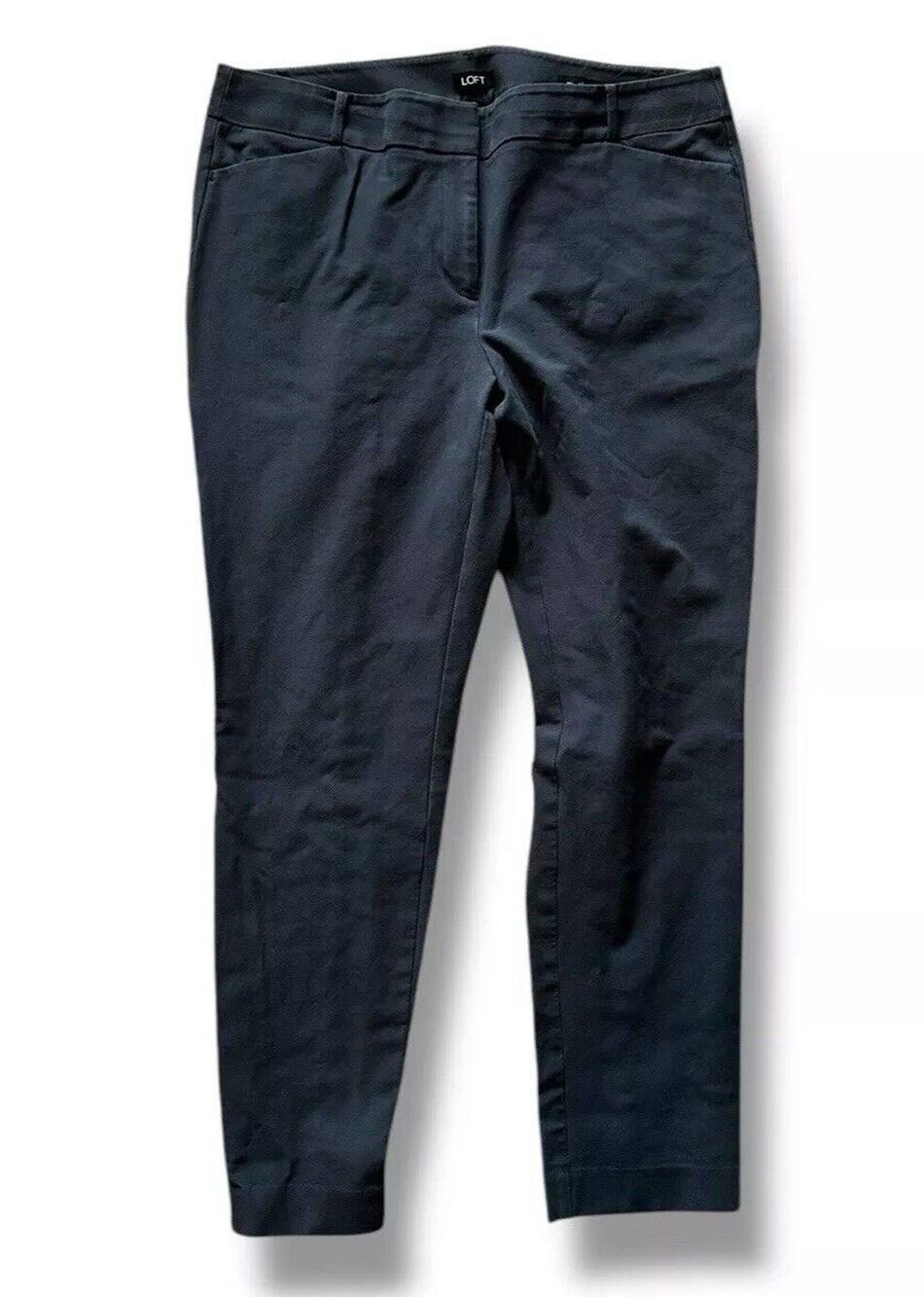 Ann Taylor LOFT Julie Skinny Gray Trouser Pant Flat Front Career Business 14T